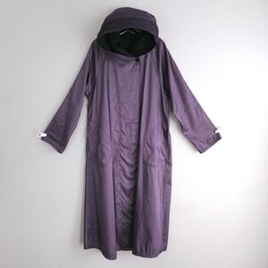 MYCRA PAC Donatella Reversible Rain Coat Black Purple Hooded Cloak M/L